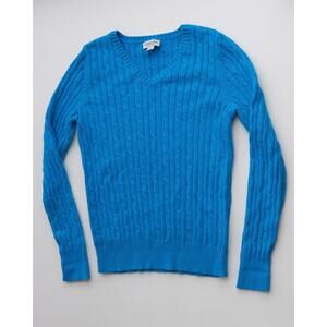 St. John’s Bay Blue V-Neck Cable Knit Sweater Small